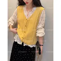 老赵服饰 复古绵羊毛麻花马甲针织开衫上衣21AU4062