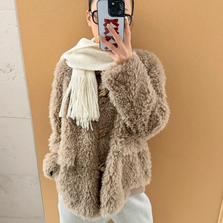 RECTO 25秋冬 AMF003 羊毛针织围巾纯色流苏韩版女士