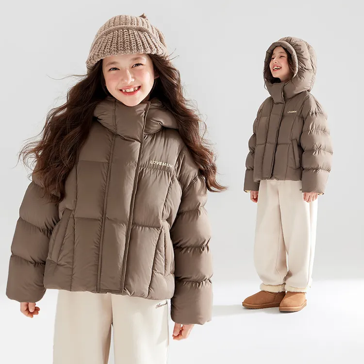 高充绒三防安心绒美拉德棕羽绒服90白鸭绒面包服女童M44XY3279