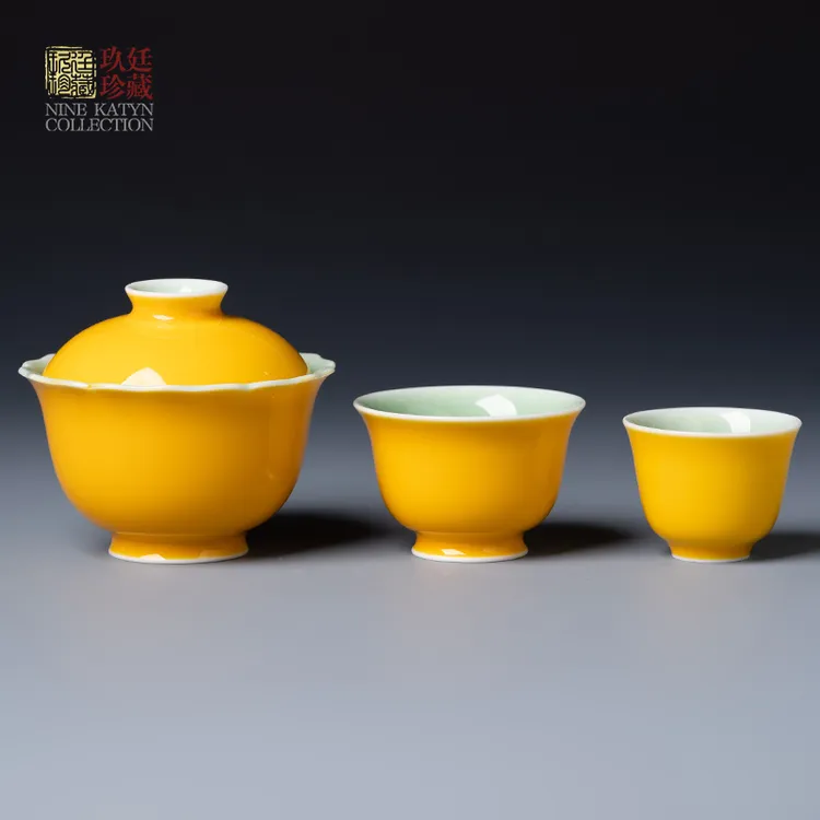 景德镇手工陶瓷盖碗茶杯功夫茶具单件新中式女士泡茶碗主人杯套装