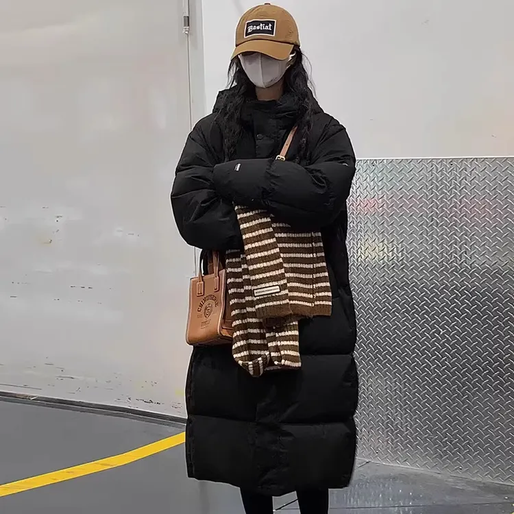 DAFIFY高端棉服女士2025新款学院风中长款棉衣棉袄的过膝冬季外套