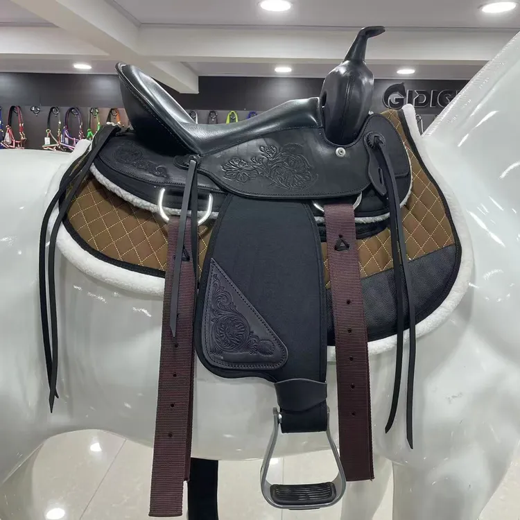 马鞍全套西部马鞍马具牛皮全套游客骑马马术赛马鞍具整套