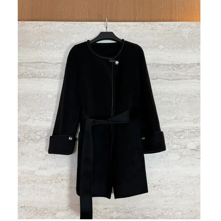 TANTAN 气质时尚宽松秋冬收腰毛呢外套3422