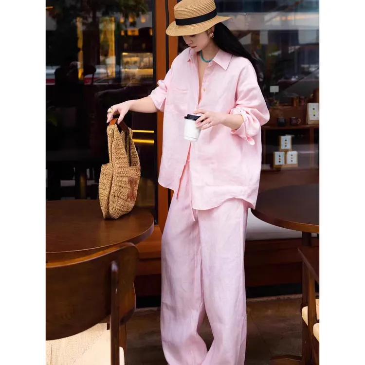 秋日一整套才好看！！松弛感衬衫套装宽松慵懒风衬衣阔腿裤女两件套