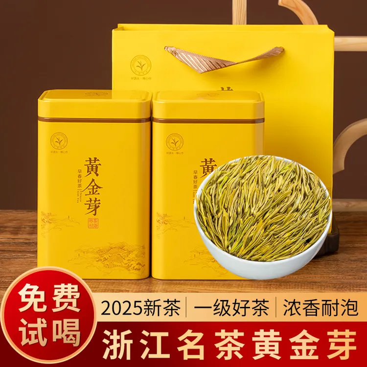 2025年新茶黄金芽绿茶茶叶正宗自己喝春茶安吉白茶口粮茶高端礼
