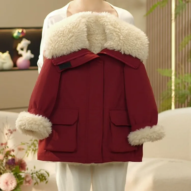 女童棉服冬装2025新款儿童洋气加绒加厚棉衣冬季女孩棉袄韩版外套