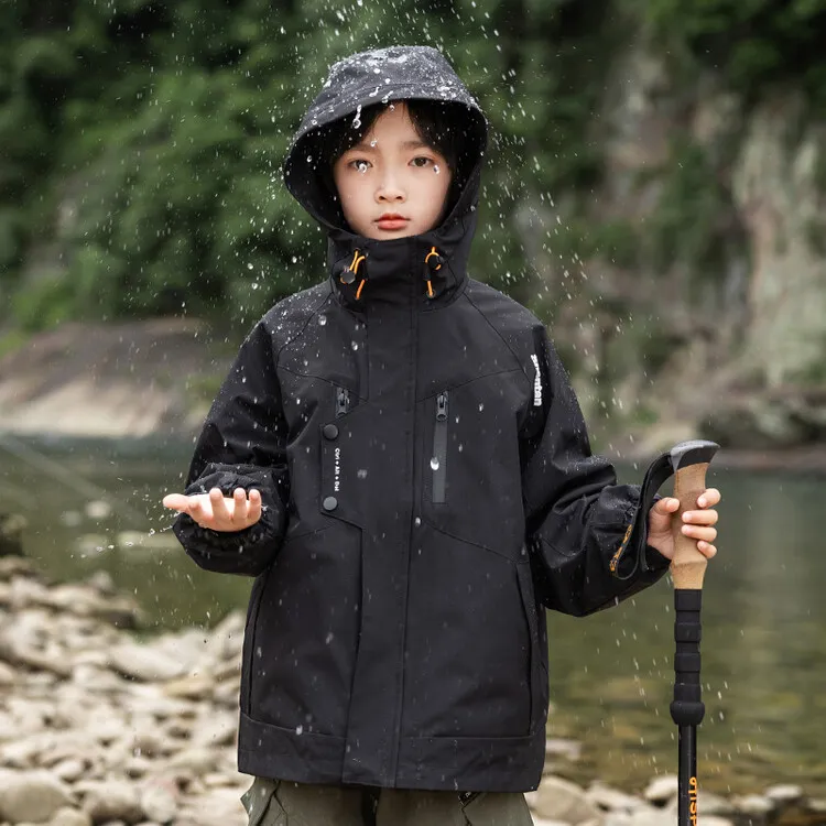 男童三合一冲锋衣可拆卸2025新款大童秋装外套儿童秋季潮牌衣服