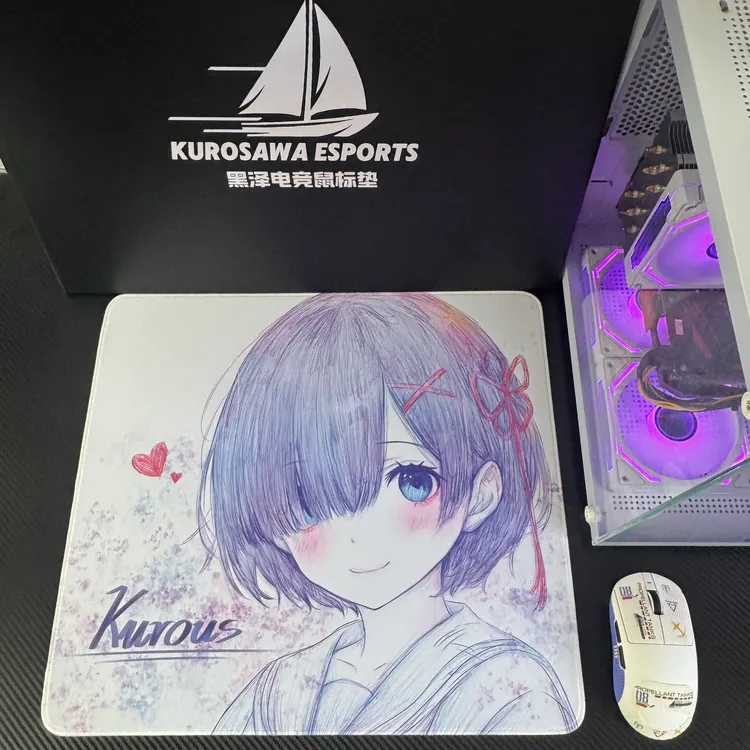 黑泽电竞二次元蕾姆线稿鼠标垫无畏契瓦特兰特电竞游戏鼠标垫