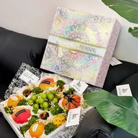 粉色法式水果礼盒通用水果包装盒高档烫金节日礼盒商务定制礼盒