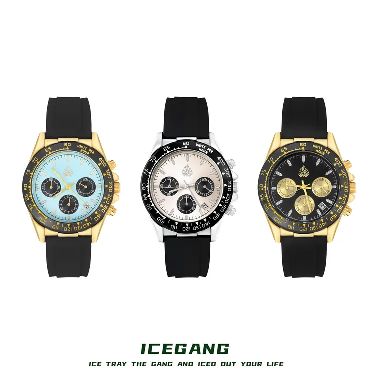 ICEGANG小迪系列三眼胶带手表石英表时尚潮流腕表男士情侣百搭