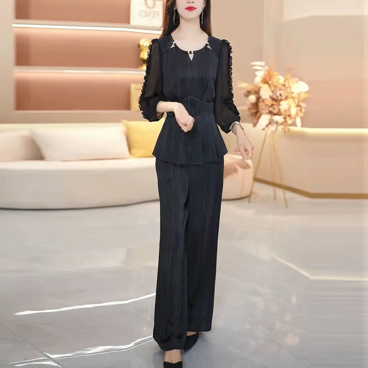 2025年春夏新款套装两件套时尚优雅减龄显瘦上衣裤子套装女装