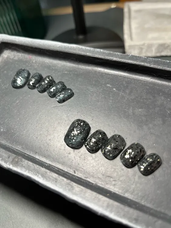 第20集暗夜女神渐变秋冬中长款镶钻穿戴甲美甲手工气质穿戴式经典