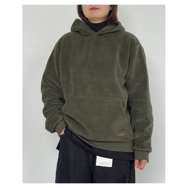 W163  秋冬新款女士休闲宽松毛绒连帽时尚百搭套头卫衣女