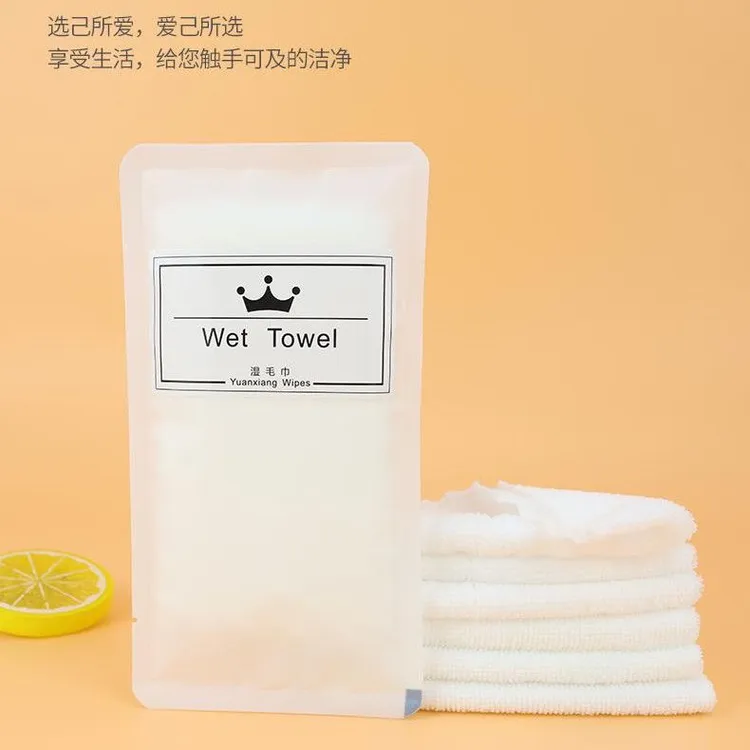 家用简约包装酒店一次性湿毛巾食品级高档热毛巾透明户外便携野餐