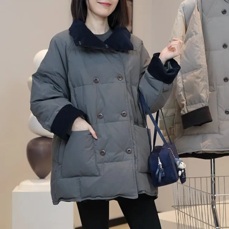 冬季女加厚宽松保暖棉衣胖MM大码绗缝棉服中长款韩版时尚外套女装