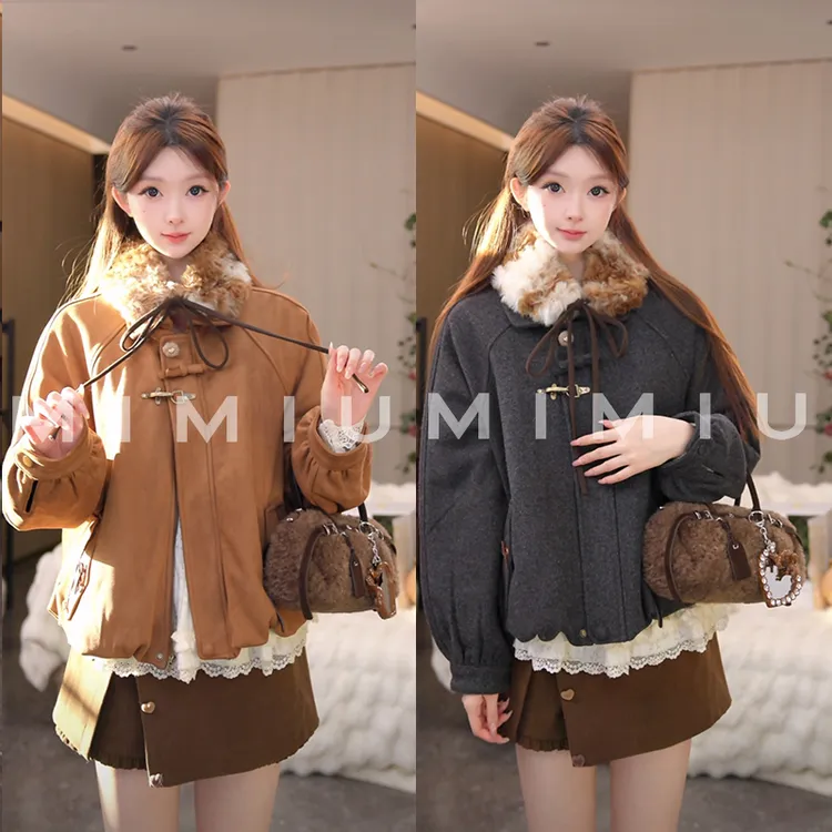 【mimius】P 日杂甜美花苞外套+针织衫+裙裤 汉服 G12258