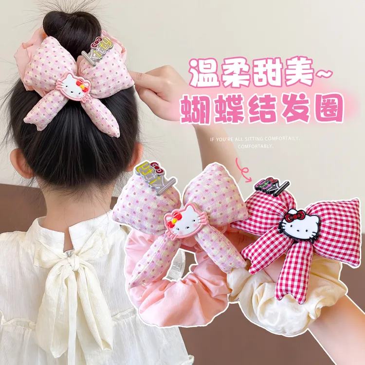 kt猫儿童大肠发圈小女孩丸子头发饰高弹力橡皮筋扎头发女童发绳