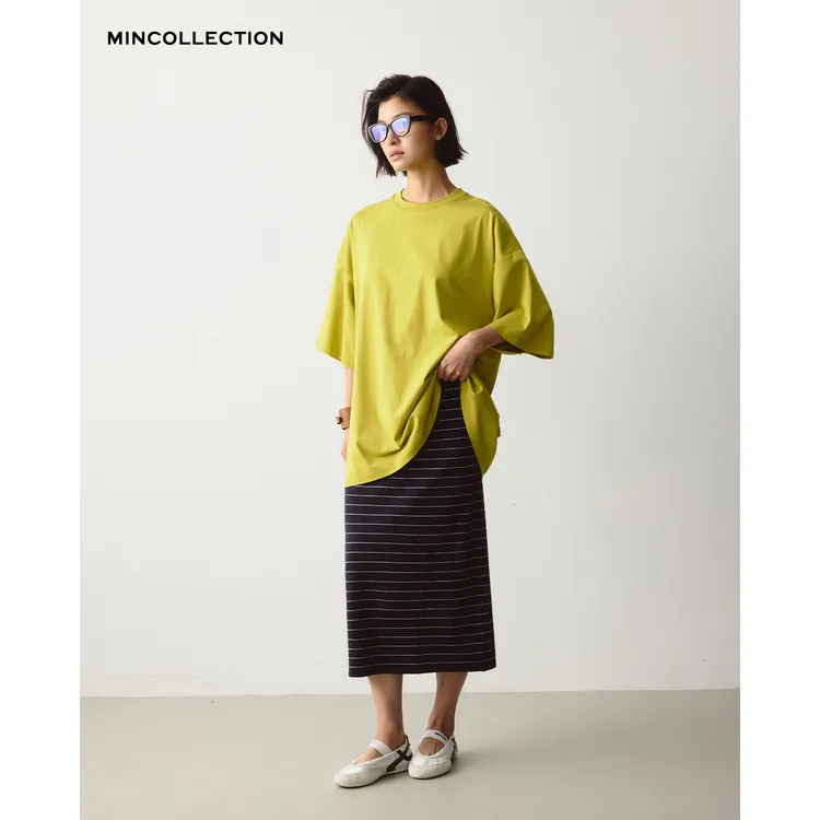 纯色大T/row风特纺凉感简约后中缝显瘦廓形T恤