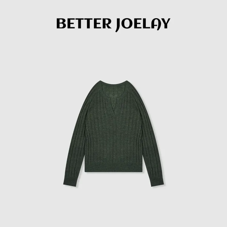 BETTER JOELAY-【纯毛臻品】时尚简约针织开衫毛衣个性慵懒LL5898