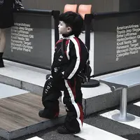 Jimmy妈童装【机车少年】冬季新款儿童拼色加棉加绒加厚机车风套装