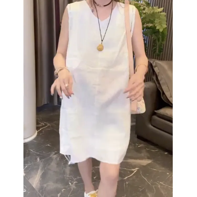 2025夏季新款高腰显瘦大码阔腿显瘦休闲麻裙