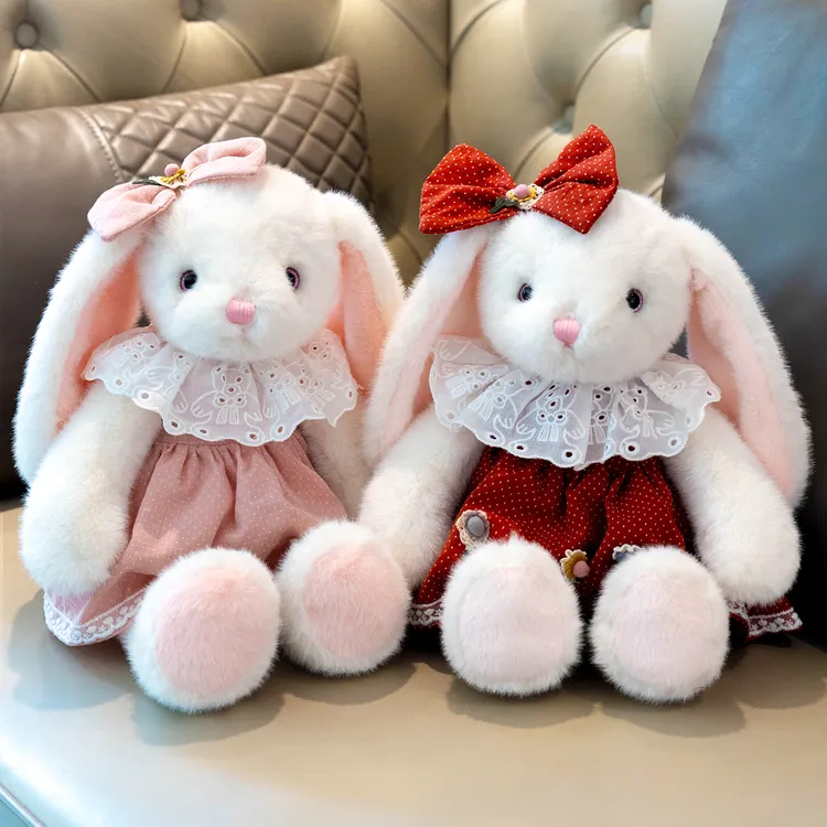 可爱淑女兔子玩偶睡觉公仔毛绒玩具布娃娃抱枕女生儿童生日礼物