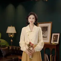 琦琦【云上曼波】欧若风长袖衬衫女时尚休闲宽松上衣YK0726300