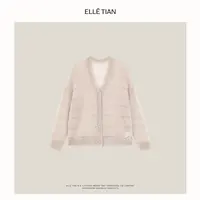 ELLETIAN "浮云织梦"马海毛镂空珠片V领毛衣开衫EAQZ049
