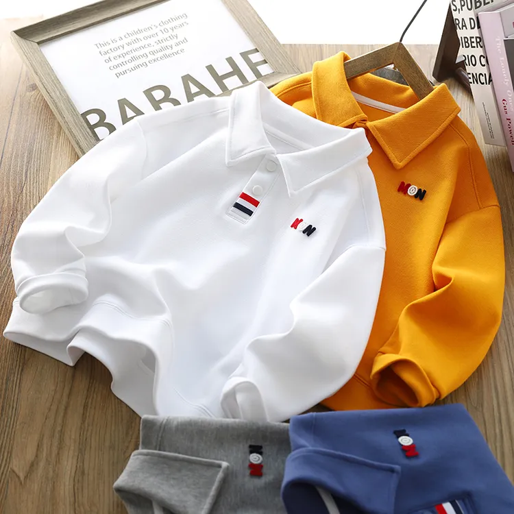 男童卫衣POLO衫2025春秋新款儿童翻领帅气运动上衣百搭时尚打底衫