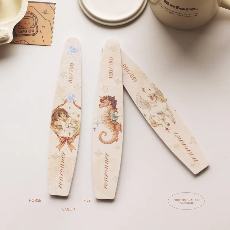 YLin原创｜独角兽系列 进口水洗不掉砂双面本甲修形斑马美甲搓条