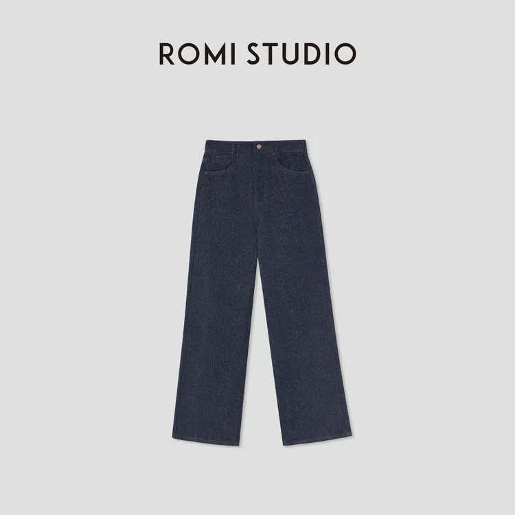 ROMI STUDIO“羊毛牛仔” 绵羊毛混纺高士线厚款牛仔裤 RW24AX80920