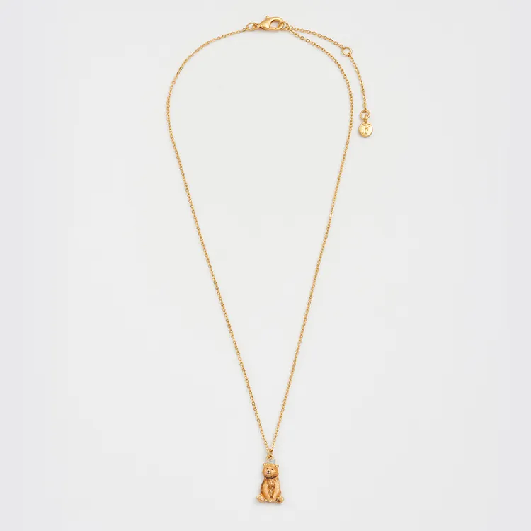 铜合金项链 Fable派对小熊珐琅彩项链小众设计锁骨链可爱童趣精致
