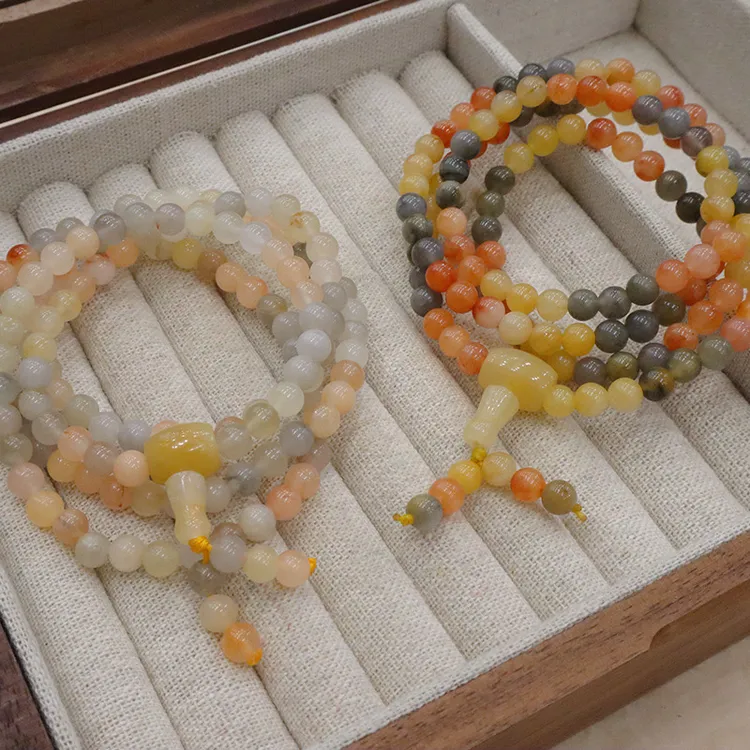 【工厂补贴】新疆金丝玉戈壁料多宝多圈手串6mm  多样性发其一【C71】
