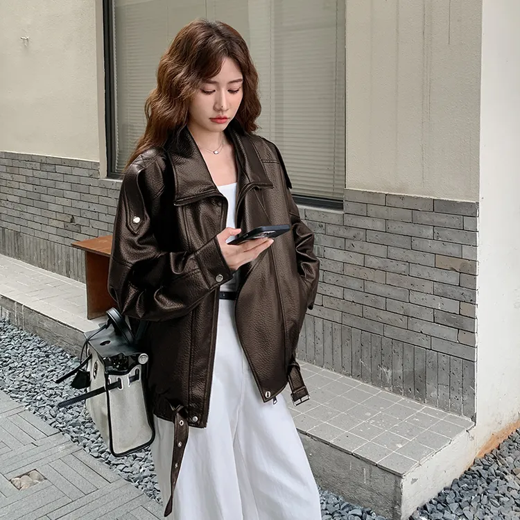短款休闲皮衣外套女2025年秋季新款韩系酷飒风小个子机车气质夹克