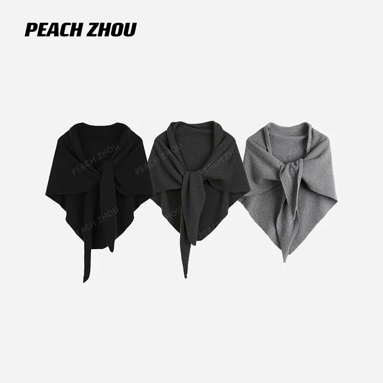 『PEACHZHOU』软糯羊毛简约纯色高级感围巾时髦休闲洋气叠穿披肩