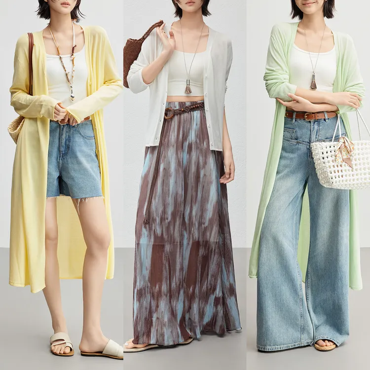 A美洋MEIYANG 【商场同款】随性针织开衫 蚕丝天丝棉纱V领排扣-周五