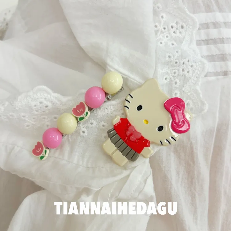 凯特猫文艺可爱刘海夹 卡通可爱饰品发卡甜美发饰侧边夹碎发夹