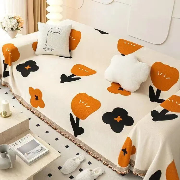 沙发巾简约ins风高级感四季通用沙发盖布防滑防猫抓雪尼尔沙发套 