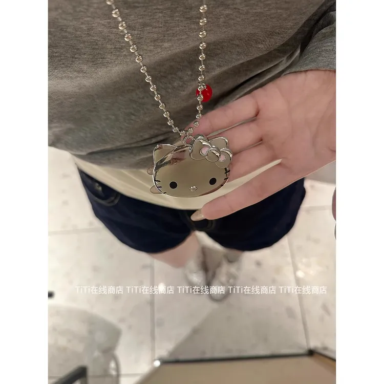 合金项链 小众设计感可爱KT猫项链甜美百搭毛衣链2025新款锁骨链