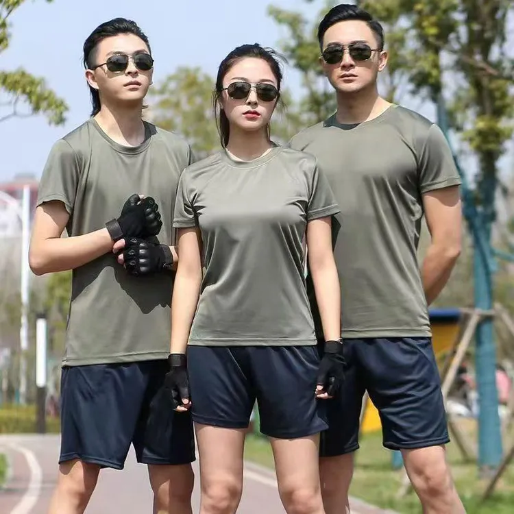 夏季短袖体能训练服套装速干军训服圆领运动作训T恤军迷战术上衣