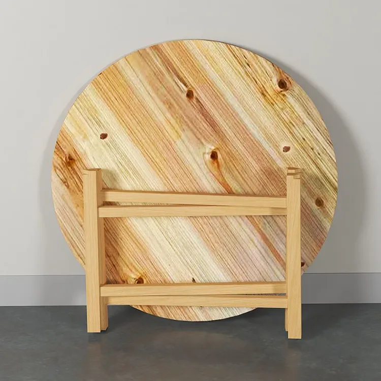 中式实木大圆桌餐桌椅组合家用饭店酒店烧烤碳化杉木清漆22mm