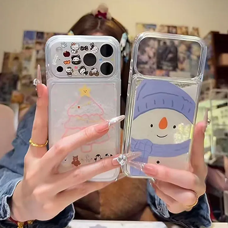 ZMGX圣诞树雪人流沙壳适用iPhone17手机壳苹果16华为vivo小米oppo