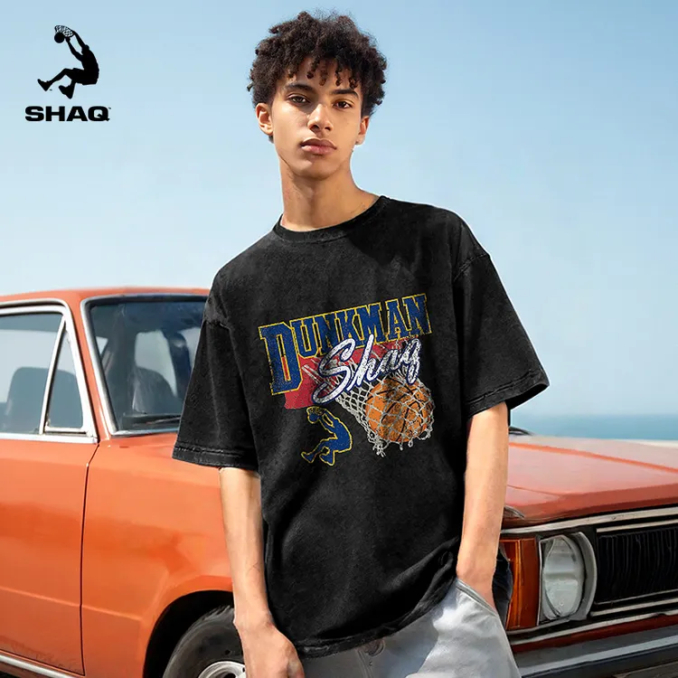 SHAQ奥尼尔短袖t恤男潮流印花2025夏季新款休闲运动款美式速干