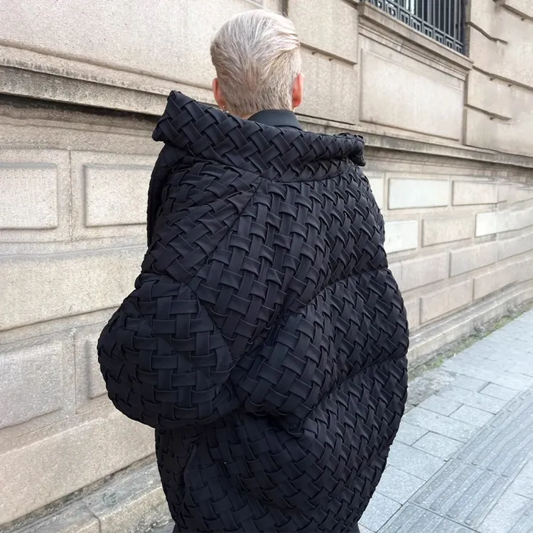 EPNY冬季高街立体保暖廓形bv编织龟背大码羽绒服男女明星同款精品