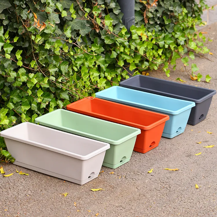 大号种菜盆送托盘家庭种植蔬菜长方形耐用塑料长条花盆霍伦种菜盆