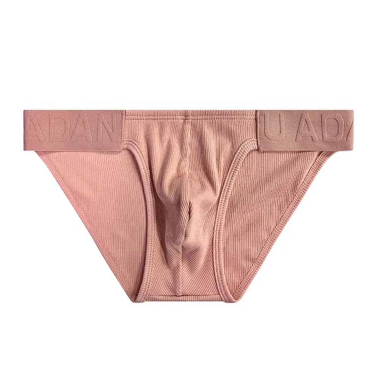 男士内裤三角浮雕纹腰带螺纹棉柔软运动健身男三角裤AD761