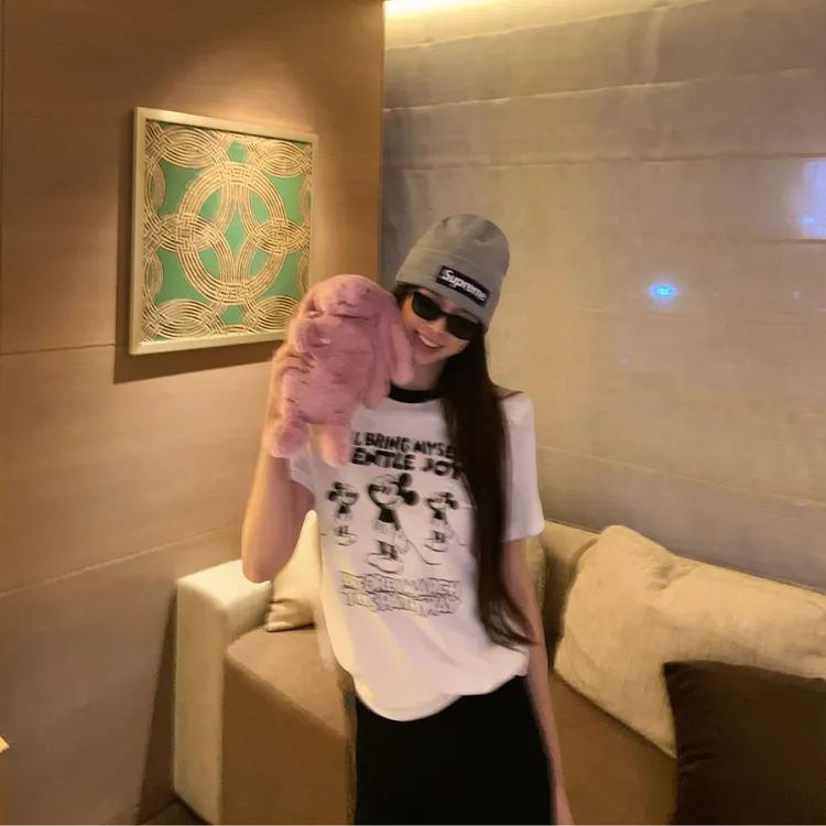 ZHAOWANNUO | 26夏季拼色卡通米奇印花短袖T恤 TXF63400