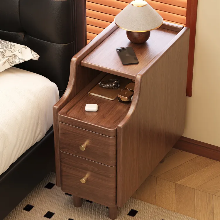 全实木床头柜家用卧室极窄小型床边收纳柜2025爆款超窄夹缝小柜子