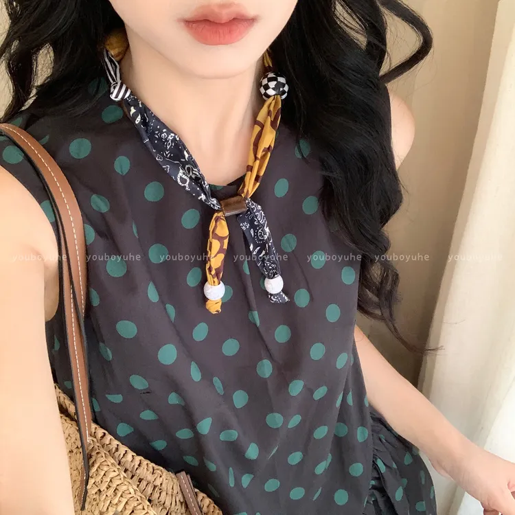 非金属布艺项链 时髦设计感趣味拼接可调节项链女设计锁骨链C124