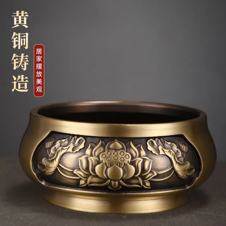 黄铜檀香炉仿古财神特大号高档供奉炉大号宣德炉供佛家用室内佛具